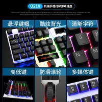 贵彩GCLEXUS Q210悬浮背光游戏键鼠套装吃鸡机械手感键盘鼠标套装