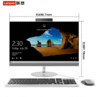 联想（Lenovo） AIO 520-22 新款致美一体机台式电脑四核八代家用办公窄边框 银（AIO 520-22 I3-8100 4G 1T 集显 银色 23.8）
