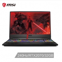 微星(msi)GE65 15.6英寸游戏本笔记本电脑(i7-9750H 32G 1TB SSD RTX2070 8G 240Hz电竞屏 赛睿单键RGB 黑)（GE65 Raider 9SF-205CN）