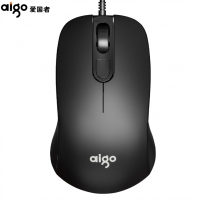 (aigo)爱国者Q21黑色 有线鼠标 笔记本台式机鼠标