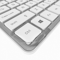 爱国者(aigo)V500无线键盘 静音 105键PC麦拉面板笔记本电脑一体机通用键盘 皓月银