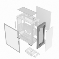 爱国者（aigo）月光宝盒T12 白色 全侧透电脑机箱