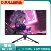 酷乐COOLLE SR270 27寸1K 165Hz黑色平面无边框电竞显示器 V型底座 HDMI+DP