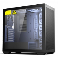 爱国者（aigo）YOGO X1 黑色 游戏电脑主机箱 支持三面水冷/E-ATX/ATX主板/双U3+Type-c/五面通风