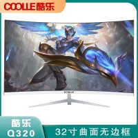 酷乐 COOLLE Q320 32寸/白色/曲面/无边框/V型底座 RGB炫光电竞争风格HDMI+VGA