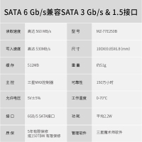 三星870 EVO 4TB 2.5寸SATA固态硬盘
