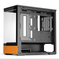 爱国者（aigo）星璨 岚 黑橙色 游戏电脑台式主机箱 支持360水冷 水族馆/M-ATX主板/四面快拆/270°海景房