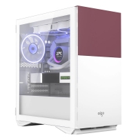 爱国者（aigo）YOGO M6 绛紫白 游戏药丸MINI台式机电脑机箱（支持M-ATX主板/240水冷/侧拉式钢