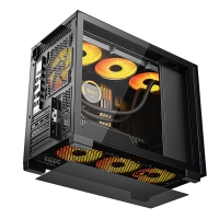 爱国者（aigo）YOGO Q1 黑色 玻璃侧透台式机电脑机箱（支持M-ATX主板/240水冷）