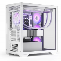 爱国者（aigo）月光宝盒 镜mini 白色 台式电脑主机箱 支持360水冷/M-ATX主板/双面玻璃