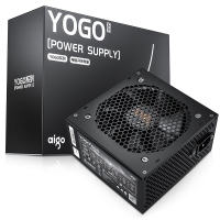 爱国者（aigo) YOGO650 直出线【额定500W】 黑色 电脑开关电源 品质电容/宽幅设计/不虚标