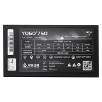 爱国者（aigo) YOGO750 直出线【额定600W】 黑色 电脑开关电源 品质电容/宽幅设计/不虚标