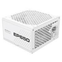 爱国者（aigo） EP650 额定650W 白色 机箱电脑电源(80Plus白牌/主动式PFC/支持背线/大单路12V）