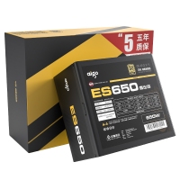 爱国者（aigo) ES650 金牌直出线 黑色 额定650W 2.0版盒包【品质电容/宽幅设计/不虚标】