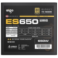 爱国者（aigo）电竞ES650全模组电脑电源 额定650W (80Plus金牌认证/双8PIN供电/LLC谐振/大单路12V）