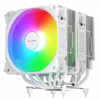 爱国者散热 冰锋600SS 白色炫彩版 全平台 双塔镀镍电脑台式机CPU智能温控散热器