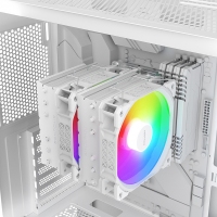 爱国者散热 冰锋600SS 白色炫彩版 全平台 双塔镀镍电脑台式机CPU智能温控散热器