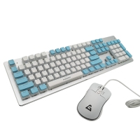 爱国心 GT-803(蓝白布丁) 青轴 竞技游戏机械键鼠套件 电脑电竞游戏机械键盘鼠标