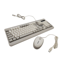 爱国心 GT-608(白灰色) 复古有线键鼠套装 办公套件