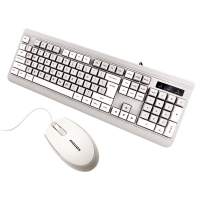 爱国心 GT-608(灰白色) 复古有线键鼠套装 办公套件