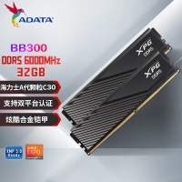 威刚威龙 BB300 32G 6000 DDR5 黑色 C30 海力士Adie(马甲)