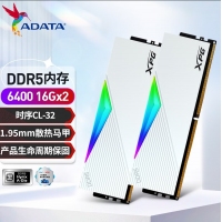 威刚(ADATA)XPG龙耀D500G 32GB(16GBX2)白色彩包套装 DDR5 6400 C32海力士A die内存条