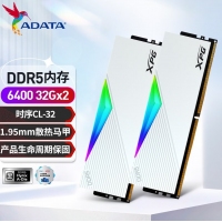 威刚(ADATA)XPG龙耀D500G 64GB(32GBX2)白色彩包套装 DDR5 6400 C32海力士A die内存条