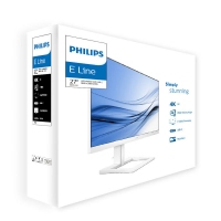 飞利浦 279E1EW（白色）27英寸 4K超清 IPS面板 Type-C投屏 10bit色深 智能分屏 电脑高清设计办公显示器