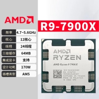 【锐龙R9 7900X游戏电竞】锐龙R9-7900X/华硕X670吹雪/32G/1TB固态/RX7900XT 电竞游戏主机