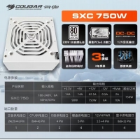 骨伽 SXC750白色 额定750W 白牌直出 静音宽幅电脑主机电源 原生PCI5.0